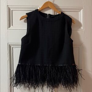 Endless rose feather trim top